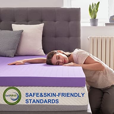 SINWEEK 2 Inch Gel Memory Foam Mattress Topper Ventilated Soft Pressure Relieve Mattress Pad, Breathable Bed Topper, CertiPUR-US Certified, Twin Size - Image 4