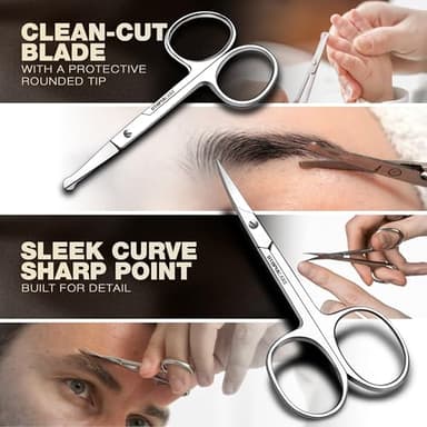 Utopia Care Eyebrow Scissors, Professional Stainless Steel Small Shears for Men and Women, Nose Hair Scissors for Grooming Mustache, Beard, Eyelashes, Ear Hair Trimming, Silver - Image 5