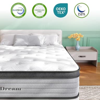 NeoDream Queen Mattress, 12 Inch Hybrid Matress with Memory Foam & Individual Pocket Springs, Queen Size Mattress in a Box, Medium Firm Feel, Pressure Relief, Edge Support, Motion Isolation - Image 5