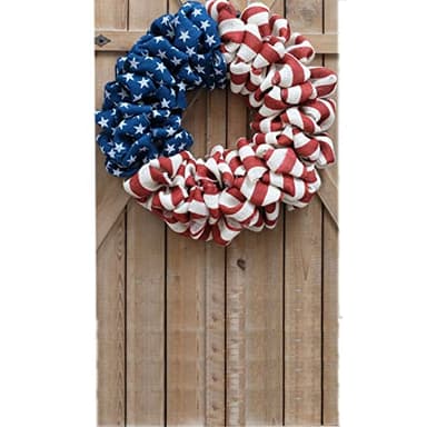 20Inch Patriotic Burlap Wreath, 4th of July Summer Burlap Stripe and Stars Printed Wreath for The Front Door, Handcrafted Memorial Day American Flag Printed Home Decoration for Indoor and Outdoor - Image 2
