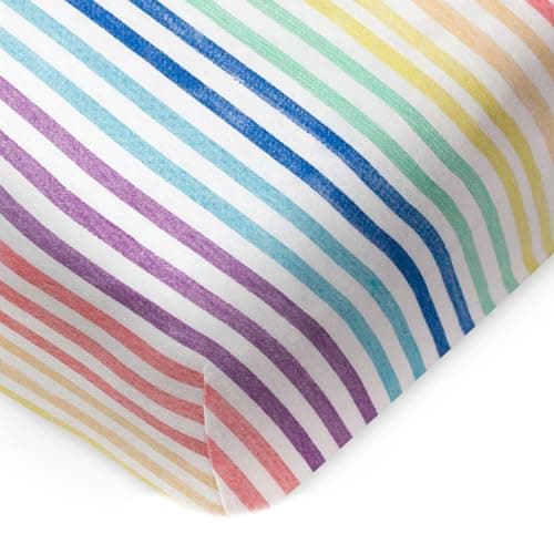HonestBaby unisex-baby Fitted Crib Sheets Set Standard Mattress, 100% Organic Cotton Baby Boys, Girls, Neutral, 1 Pack - Watercolor World, One Size - Image 1