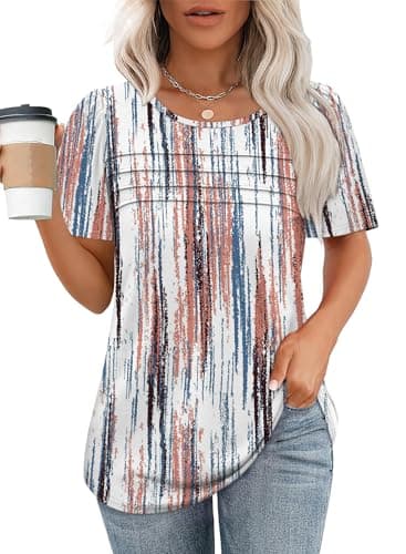 Plus Size Tops for Women Short Sleeve Blouses Dressy Casual Tie Dye Shirt Summer Beach Fashion 2025 Trendy Cute Boho Outfits Women's Clothings 2XL - Image 2