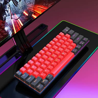 Snpurdiri 60% Wired Mechanical Keyboard, Mini Gaming Keyboard with 61 Keys for PC, Windows XP, Win 7, Win 10 (Black-Red, Red Switches) - Image 7
