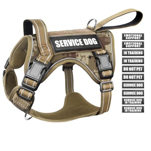 WINSEE Tactical Dog Harness, No Pull Dog Harness for Medium Large Dogs with Handle & Molle, Military Service Dog Vest Harness in Training Pet Harness for Small Dogs - Image 1