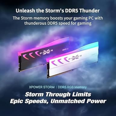 Silicon Power DDR5 32GB (2x16GB) Storm RGB 6000MT/s (PC5-48000) 288-pin CL36 1.35V UDIMM Desktop Memory Module RAM SP032GXLWU60CFDL White - Image 2