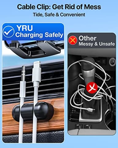 YRU [True Upgrade for Safety] Car Phone Holder Mount [Patent & Military-Grade] Dashboard Cell Phone Holder for Car Vent Windshield Phone Stand for iPhone 17 16 15 14 13 Pro Max Truck Samsung, Black - Image 8