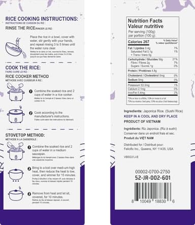 52USA Sushi Rice 2 Pound (Pack of 3), Premium Short Grain Rice 96 Ounce (2721g), Gluten-Free, Vegan, White Sticky Rice for Sushi and Japanese Food - Image 2