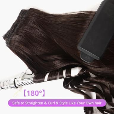 Nuzusa Clip in Hair Extensions Real Human Hair,100% Seamless Invisible Remy Human Hair Silky Straight,Clip Extensions for Women, 8pcs Per Set with Double Weft,2 Dark Brown,26inch 130g/4.6oz - Image 3
