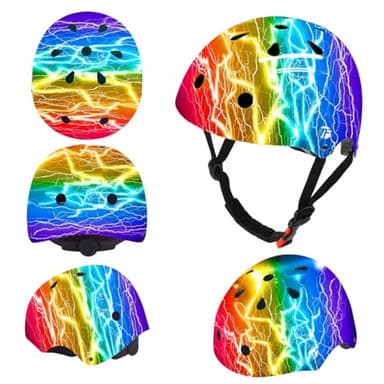 JeeFree Adjustable Gradient Color Skateboard Helmet for 3-5-8-14+Ages【Toddler Kids Youth Adult】 Girls Boys Woman.Bike Helmet for Multi-Sports Cycling Bicycle Scooter Inline Roller Skate Rollerblading - Image 2