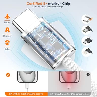 Charge for iPhone 16/15 Charger,Fast Charging iPhone 16/15 2Pack Type C Wall Charge Adapter USB C Charger Block 6FT USB-C to C Woven Cable for Apple iPhone 16 Pro Max/iPhone 15 Plus,iPad Pro/Air/Mini - Image 4