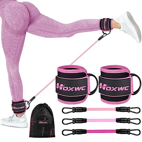HOXWC Ankle Resistance Bands with Cuffs, Ankle Bands for Working Out, Ankle Resistance Band for Leg, Booty Workout Equipment for Kickbacks Hip Fitness Training, Exercise Bands for Butt Lift Women - Image 1