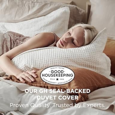 Bedsure Cotton Duvet Cover King - 100% Cotton Waffle Weave Coconut White Duvet Cover King Size, GentleSoft™ and Breathable Bedding Set for All Season, 3 Pieces, 104"x90" - Image 2