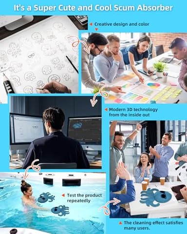 POJ 3XL Thicken Hot Tub Scum Absorber, Spa Pool Sponge Oil Scum Rays Bugs Absorber for Hot Tub, Must Have Hot Tub Accessories for Adults(Octopus 2 PCS) - Image 4