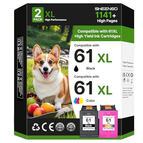 61XL Black and Color Combo Pack Replacement for HP 61 Ink 61XL Ink to use with HP Envy 4500 5530 5534 5535 DeskJet 1000 1010 2540 2541 3050 OfficeJet 4630 4635 2620 Printer (1 Black, 1 Color) - Image 1