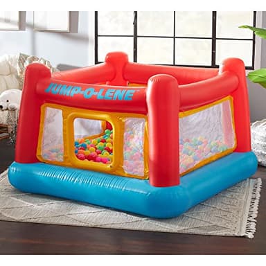 Intex Inflatable Jump-O-Lene Trampoline Bounce House with Crawl-Thru Door & Net - Indoor & Outdoor Backyard Blow-Up Bouncy Playhouse for Kids Ages 3-6 - Image 7
