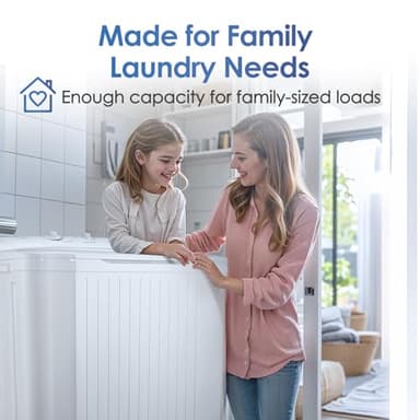 Anypro Portable Clothes Washing Machine, Twin Tub 28 Lbs Capacity Compact Mini Small Laundry Washer and Dryer Combo 2 In 1 Washer (18 Lbs) & Spinner (10 Lbs) for Apartments, Dorms, RV, Camping - Image 8