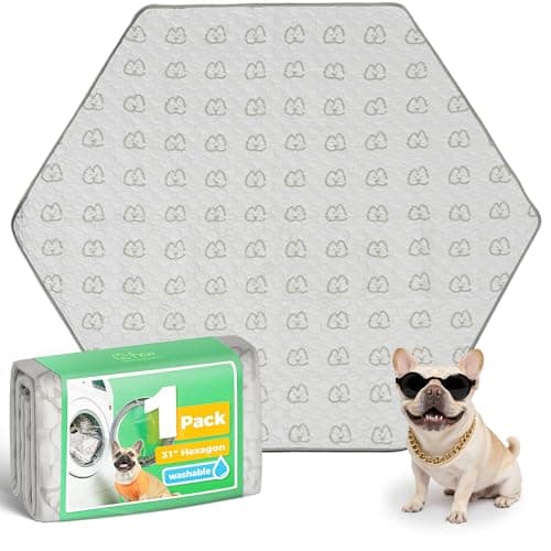 FXW Washable Pee Pads for Dogs, Puppy Pads with Super Absorbent, Specifically Designed for FXW Rollick/Homeplus 24inch 6 Panels Dog Playpen, 31" Hexagon, Khaki, 1 Pack - Image 1
