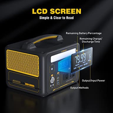 VTOMAN Jump 600X Portable Power Station 600W, 299Wh Solar Generator LiFePO4 Battery Power Station with 600W Pure Sine Wave (Surge 1200W) AC Outlet, PD 60W USB-C, 3x Regulated 12V/10A DC for Camping - Image 5