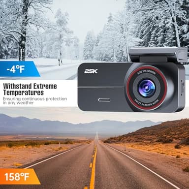 Dash Cam Front and Rear, 2.5K /1080P QHD Dual Dash Camera for Cars, Super Night Vision Dashcam, Loop Recording, 3.39” IPS, 64GB Card Included, 160° Wide Angle, Parking Mode - Image 8