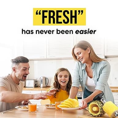 Zulay Kitchen Stainless Steel Pineapple Corer & Slicer – Heavy-Duty Pineapple Cutter with Reinforced Blade & Eye Removal Tool – Effortless Pineapple Core Remover & Slicer - Black - Image 9