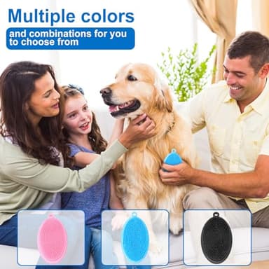 ROPO Dog Shampoo Brush, Dog Bath Brush & Dogs Shower, Dog Hand Brush for Grooming, Dog Scrubber for Bath, Dog Wash Brush (Black) - Image 2