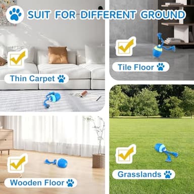 Huimpet Interactive Dog Toys, [2025 Newly Upgraded] Interactive Dog Ball for Medium/Large Dogs, Automatic Moving Dogs Toy Wicked Ball for Boredom & Training, Play Music, USB Rechargeable(Blue) - Image 4