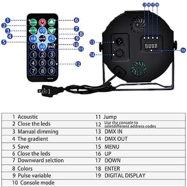 Stage Lights Dj Lights for Parties Led Stage Lights Sound Activated Portable Party Lights Par Lights 36 Led RGB Remote Control Disco Lights Uplights for Indoor Events Bar Birthday Wedding Outdoor - Image 4