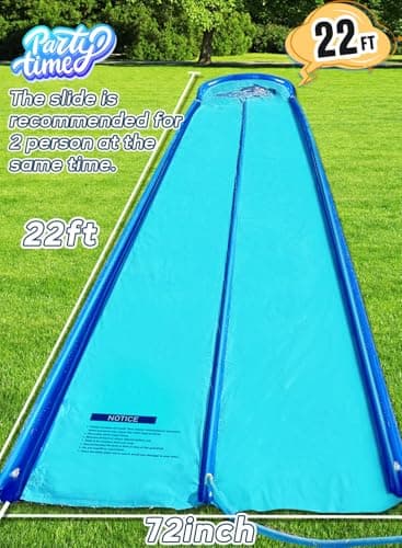 Slip and Water Slide for Kids and Adults Backyard 22ft with Extra-Large Inflatable Guard Rails and Dual Way Water Sprayers,Heavy Duty and Extra Long Design with Two Inflatable Bodyboards. - Image 2