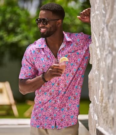 Tipsy Elves Hawaiian Shirts for Men - Casual Beach & Summer Party Shirts for Men - Stretch Fabric with Modern Fit - Image 3