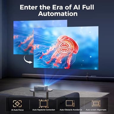 [Auto Focus] 4K Projector with WiFi6 and Bluetooth 5.2, 700ANSI Native 1080P Outside Outdoor Video Gaming Projectors Smart Home Movie Proyector Support Auto 6D Keystone for iOS/Android/TV Stick, Grey - Image 2