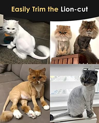 oneisall Quiet Cat Clippers for Matted & Long Hair, 2-Speed Cordless Pet Shaver Grooming Kit for Cats, Small Dogs & Animals (Black) - Image 5