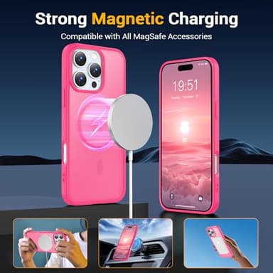 Temdan for iPhone 16 Pro Max Case [Compatible with MagSafe] [Military-Grade Drop Protection] [Anti-Fingerprint] [Anti-Scratch] Slim Silky-Soft Touch Translucent Matte Case 6.9 inch, Rose - Image 3