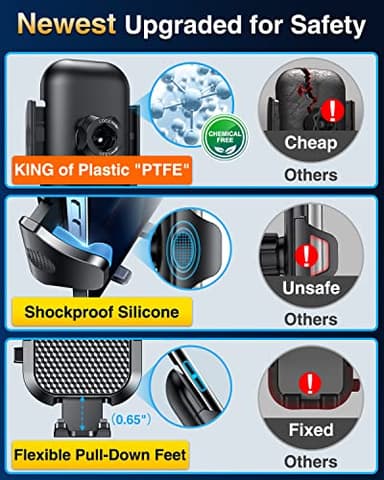 VANMASS [Pro Version] Universal Car Phone Mount [2025 Super Suction Cup] Phone Holder for Car, Cell Phone Car Mount for Windshield Dash Vent Truck Stand for iPhone 16 Pro Max 15 14 13 Samsung Android - Image 6
