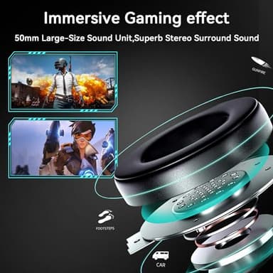 Jimonyer Gaming Headset for PC/PS4/PS5/Xbox One/Switch, Stereo Surround Sound Gaming Headphones with Noise Canceling Flexible Mic, Computer Headset with 3.5mm Jack(Black) - Image 2