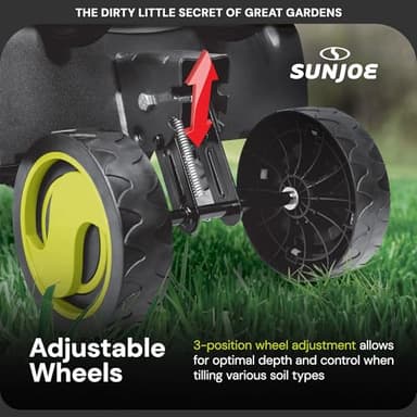 Sun Joe Electric Corded Garden Tiller & Cultivator, Steel Tines, 13.5 Amp, 16 Inch, Black - Heavy Duty Gardening Machine Equipment for Lawn, Yard, & Grass, TJ604E - Image 4