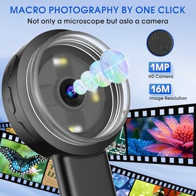 Pocket Digital Microscope for Adults Kids: 100X Handheld Magnifying Glass with Light, USB Coin Magnifier for Collector, Portable Jewelers Loupe with 2" Screen, Mini Scope for Trichome - Image 3