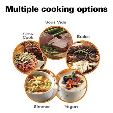 Hamilton Beach Portable 6 Quart Set & Forget Digital Programmable Slow Cooker with Lid Lock, Temperature Probe, Dishwasher Safe Crock & Lid, Black Stainless (33866) - Image 3