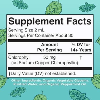 MaryRuth Organics Chlorophyll Liquid Drops | Clean Label Project Certified® | Vegan | Non-Diluted Liquid Chlorophyll| Mulberry Derived Supplement for 14+ | Non-GMO | Delicious Minty Flavor | 2 Fl Oz - Image 3