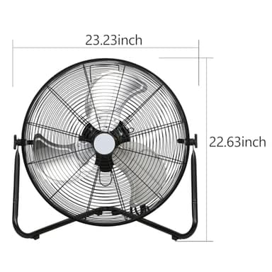 BILT HARD 20" High Velocity Floor Fan, 4600 CFM 3-Speed Industrial Shop Fan with Wall-Mounting System, Heavy Duty Metal Fan for Garage Workshop and Warehouse, 2 Pack - Image 6