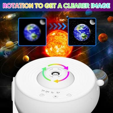 FlyLily Galaxy Projector - 13 in 1 HD Planetarium Star Projector for Bedroom, 360 Rotating Galaxy Light with Adjustable Knob and Timer for Kids, Ceiling, Gifts, Room Decoration - Image 4