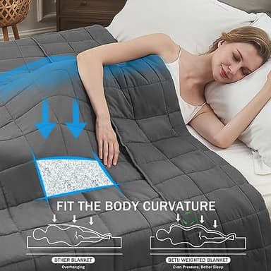 Weighted Blanket for Adults 20lbs, 80"x87", King Size Cooling Heavy Throw Blanket for 130-220lbs, Microfiber Soft Thick Big Blankets Weighted Comforter Breathable Gift for Sleeping, Grey - Image 2