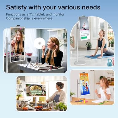 ApoloSign 32 inch UHD 4K Smart Portable TV, Rolling TV on Wheels with Rotatable Touch Screen, Android 13 OS, 8G +256G Storage, Built-in Battery, Full Swivel Rotation, Voice Remote - Image 7