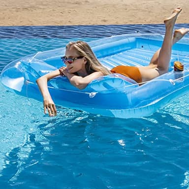 Inflatable Pool Floats Lounger for Adults, Blow Up Tanning Pool Raft Sun Tan Tub with Inflatable Pillow for Family Outdoor, Garden, Backyard Summer Water Party (14+ Year Old) - Image 7