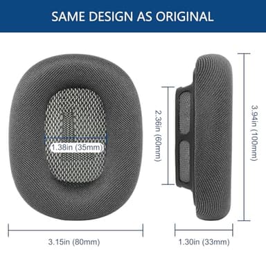 GEVO Upgraded Ear Cushions Replacement Earpads for Apple AirPods Max Headphones, Mesh Fabric Ear Pads Cover with Memory Foam and Magnet for AirPods Max (Space Gray) - Image 8