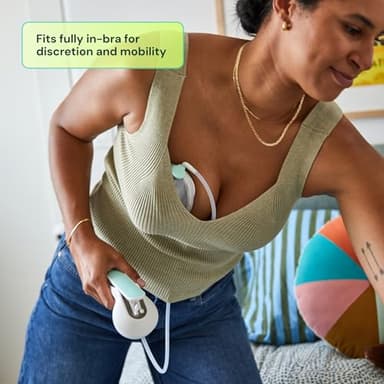 Willow Wave - Wearable Manual Breast Pump - Fits Fully in Bra - Ergonomic Handle - 24mm Soft Silicone Flange - Wearable Breastfeeding Pump - Hospital Grade Suction - Postpartum Essentials - Holds 5oz - Image 4