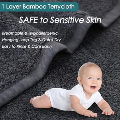 Wash Cloths 6 Pack, Reusable Makeup Remover Towel, 13x13 inch Large Washcloths for Face and Body, Super Soft and Skin Friendly Face Towel on Sensitive Skin, Easy to Rinse Grey Facial Cleaning Cloths - Image 8