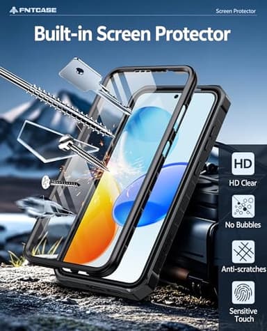 FNTCASE for Samsung Galaxy S25-Plus Case: for Samsung S24-Plus Case Military Grade Drop Proof Protection Mobile Cover with Kickstand | Matte Rugged Shockproof Protective Sturdy Phone Case (Black) - Image 4