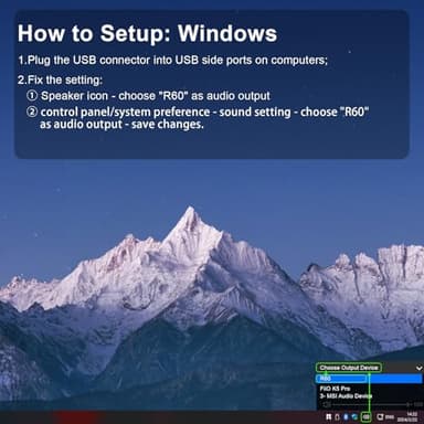 SOULION R60 Bluetooth Computer Speakers, USB Plug-N-Play PC Speakers with LED Dynamic Light, Surround Sound Soundbar Speaker with Rotary Switch for Desktop Laptop (USB-C to USB Adapter Included) - Image 8