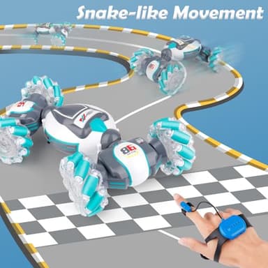 PREPOP Gesture Sensing RC Stunt Car, Birthday for Age 6 7 8-12 13+ Year Old Boys - Cool Toys for Kids, Hand Controlled Remote Control Twist Vehicle with Lights & Music, 4WD Rotating - Image 8