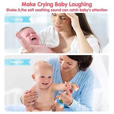 PLAY Rainmaker - 7 inch Wooden Rainbow Rain Stick Montessori Toys for Babies 6-12 Months, Baby Rattle Shaker Sensory Developmental Toy, Raindrops Musical Instrument - Image 3